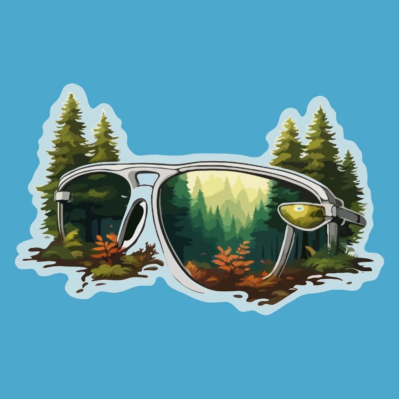 Sunglasses / Reflection / Forest / Reflection