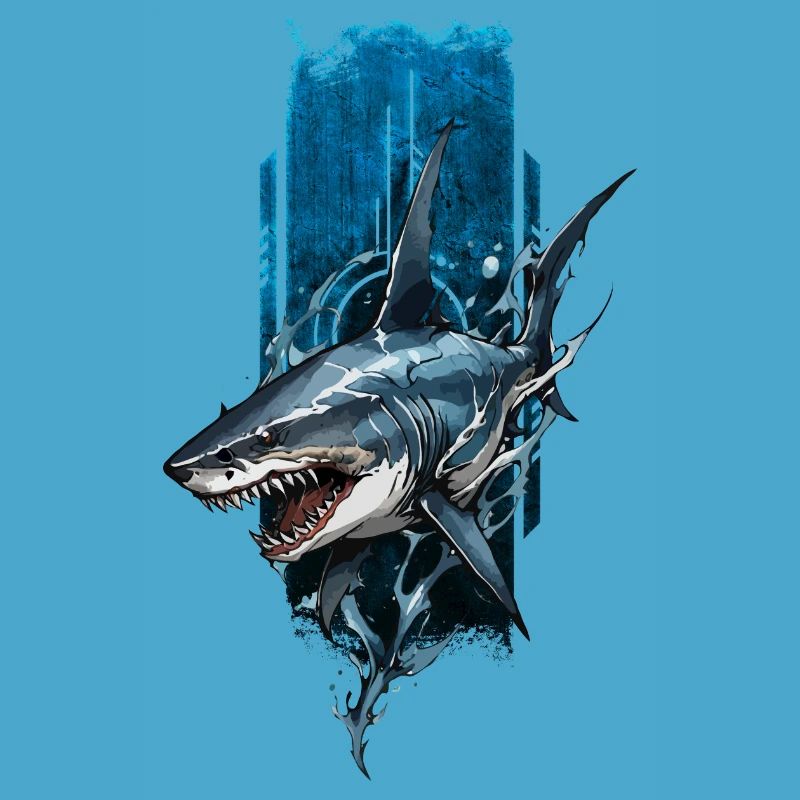 Fierce Shark Design: Deep Blue Predator