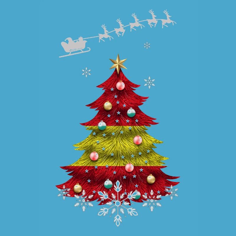 Weihnachtsbaum mit Spanien-Flagge