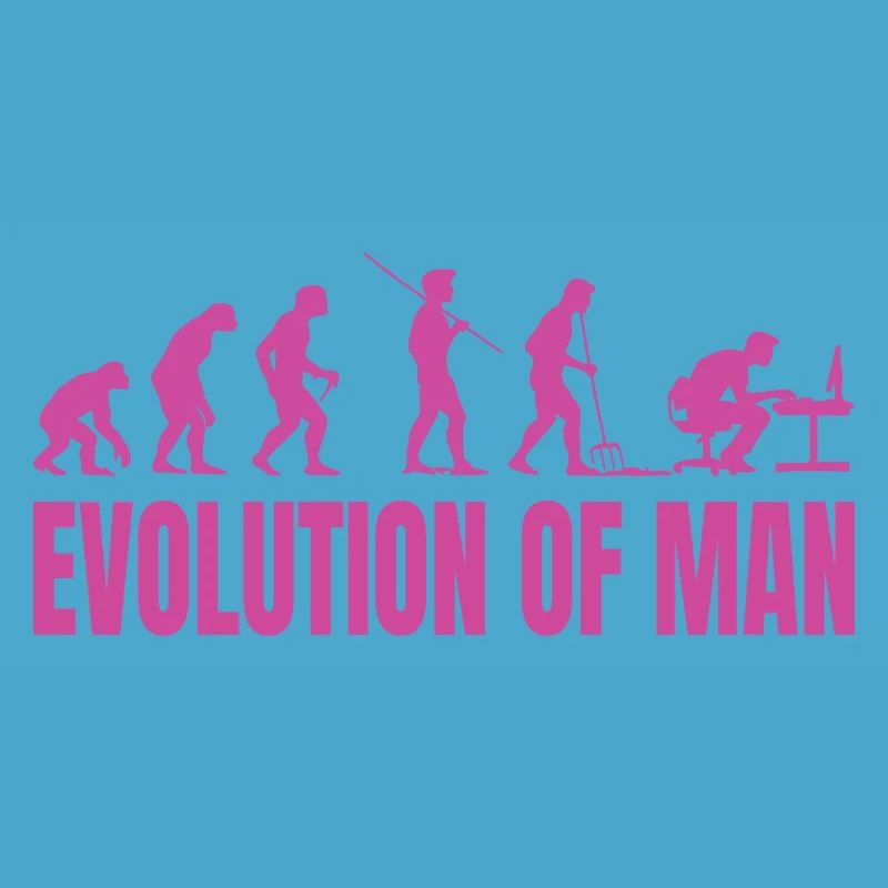 Évolution de l’homme Programmeur Informatique rose
