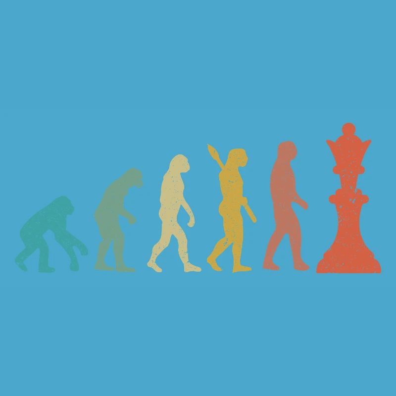 Evolution from Man to King Chess Humor
