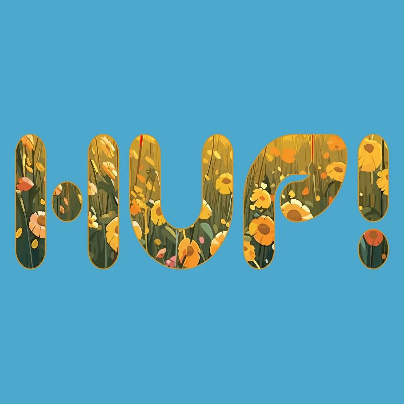 HUP dans le champ de fleurs