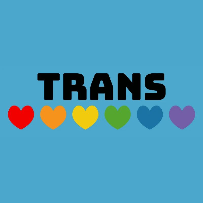 Rainbow heart trans black