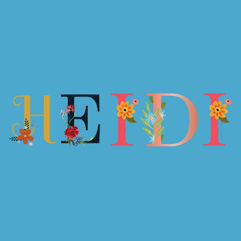 Nom HEIDI décoré de fleurs