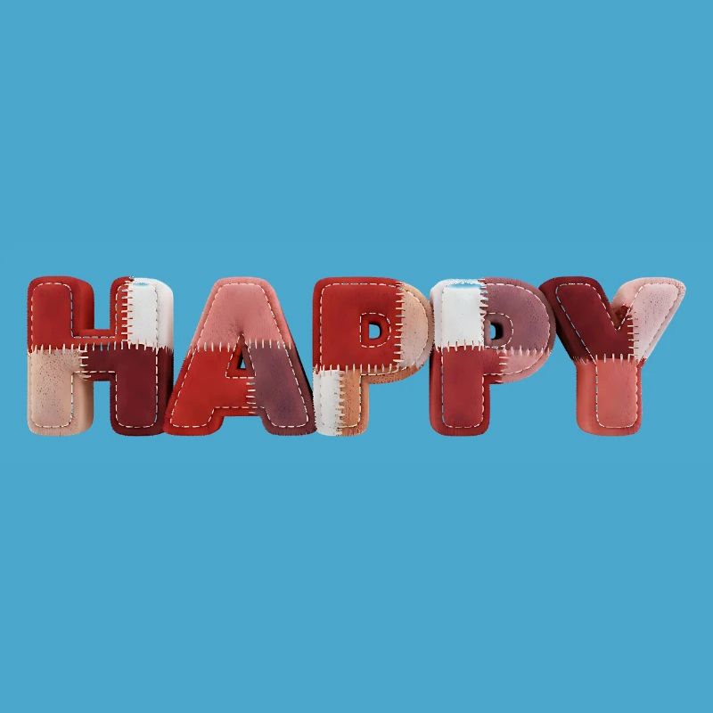 Happy Patchwork Design Fabric Patchwork Look