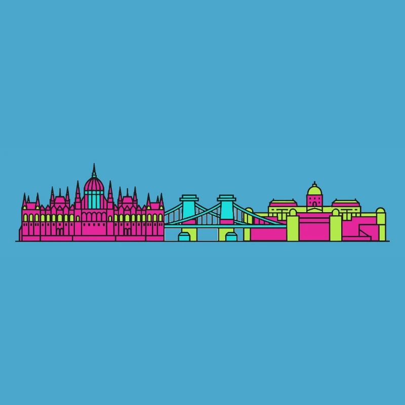 Budapester Stadtskyline-Parlament: Moderne Kunst