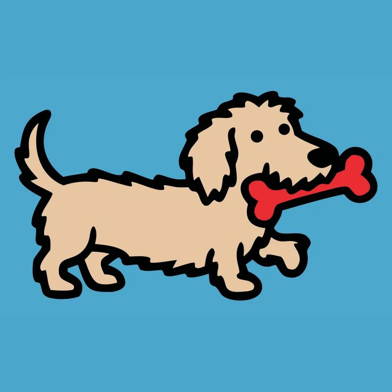 Terrier Doodle Knochen Comic