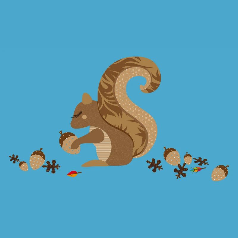 Ein Eichhörnchen mit einer Eichel