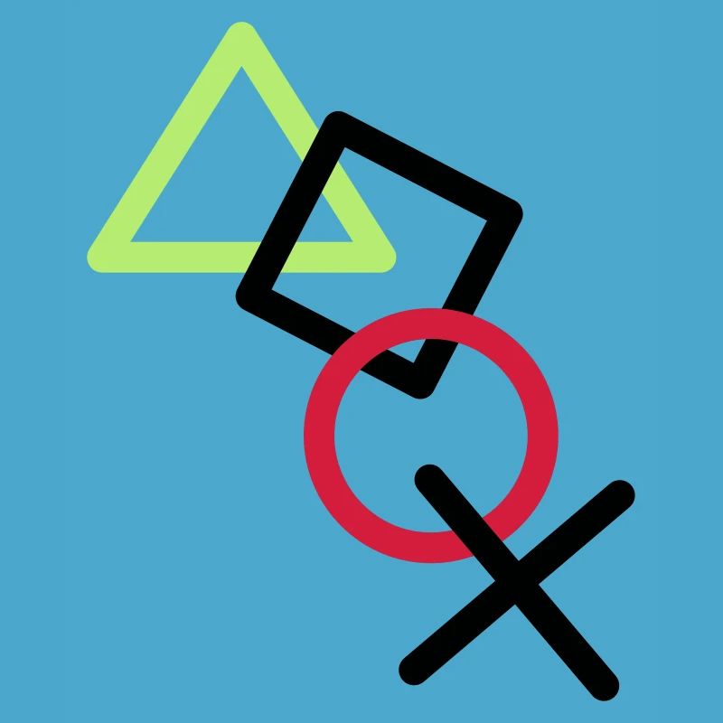 X square triangle icons controller game circle lo