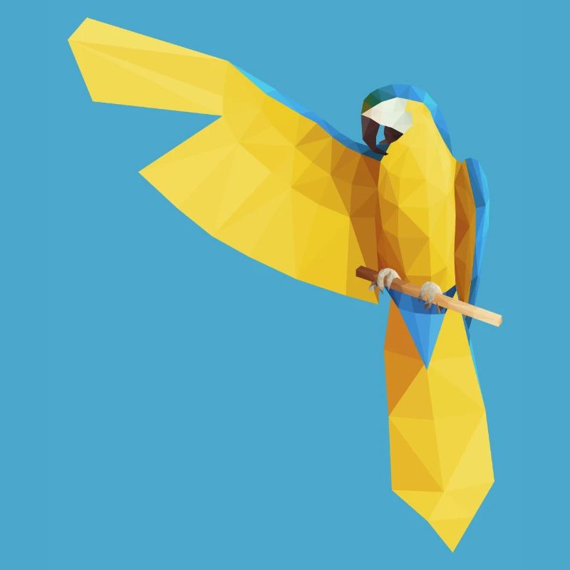 Blue Ara Low Poly