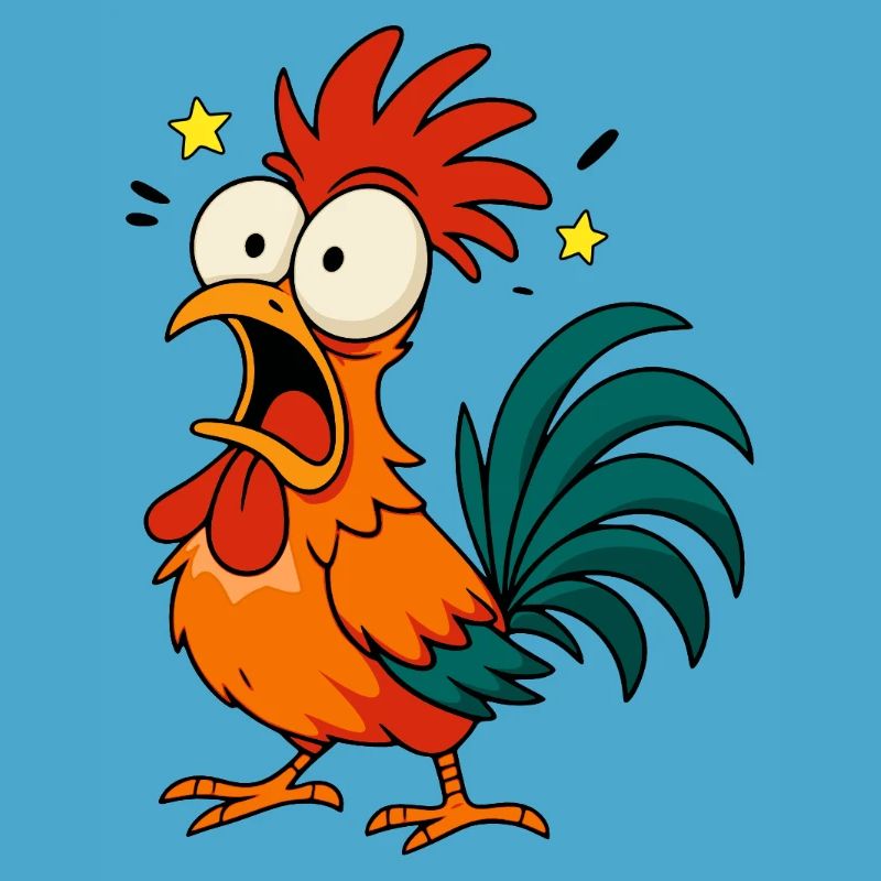 Crazy Rooster - Conception de mèmes de dessin animé de poulet drôle