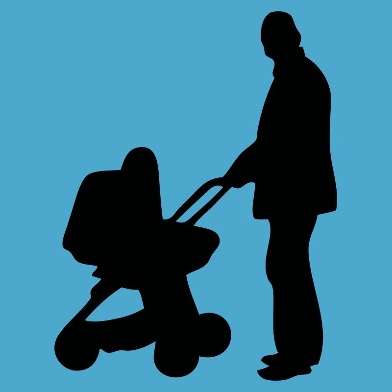 dad stroller silhouette