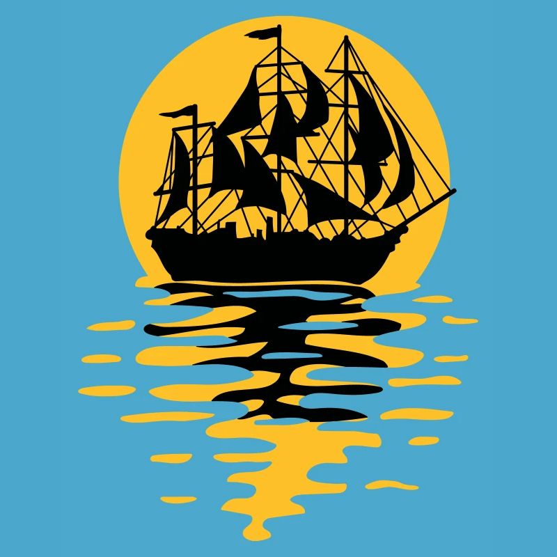 Sailing ship silhouette design