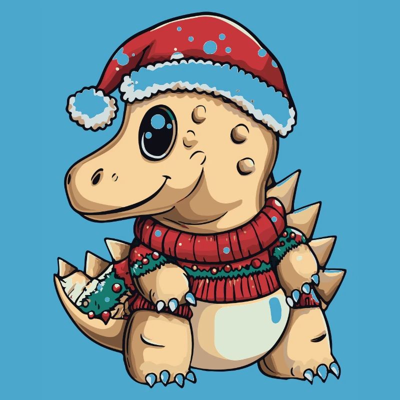 Dinosaur stegosaurus Christmas Comic