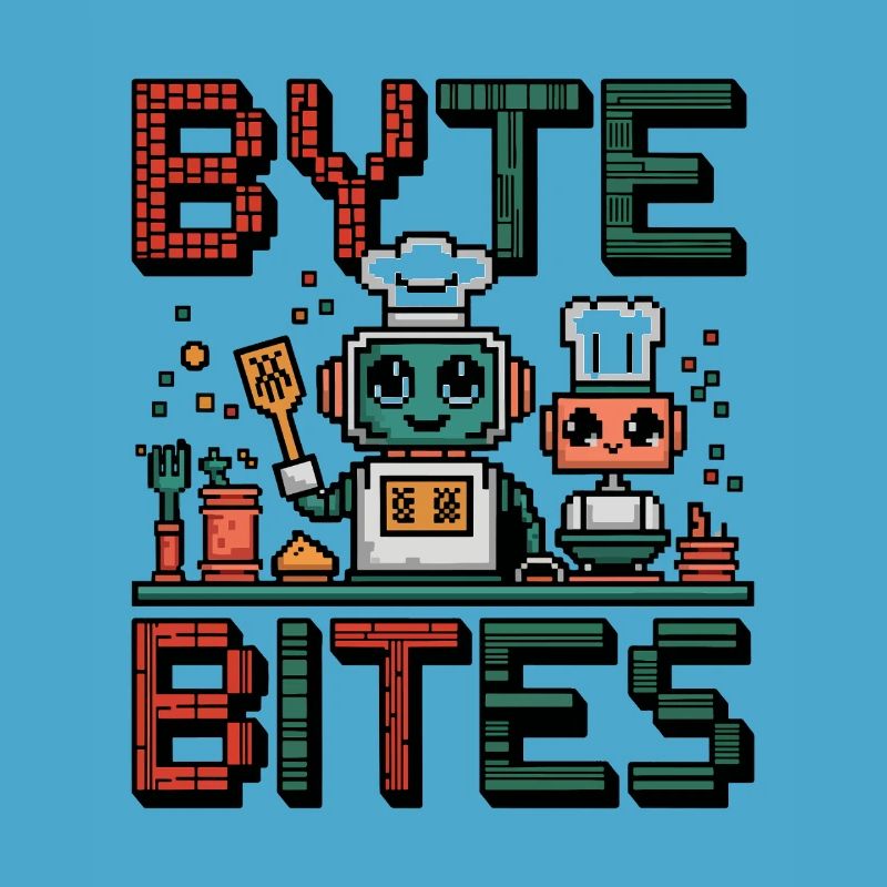 Byte - De mignons chefs robots pixel qui cuisinent pour s’amuser