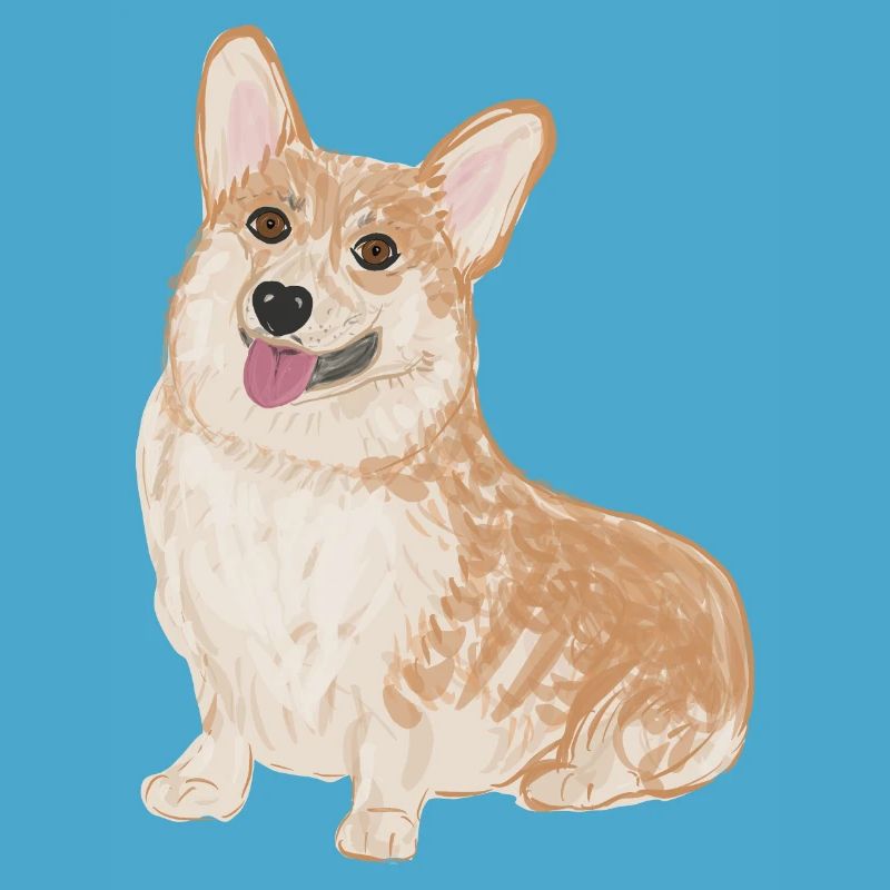 Sitzender Corgi