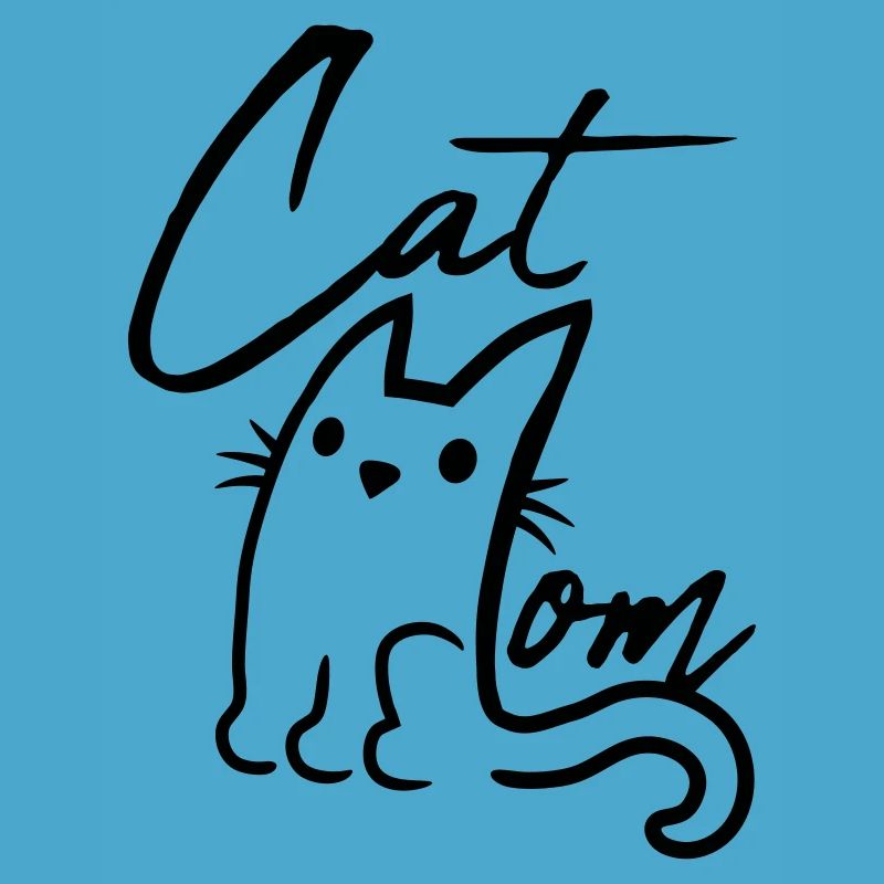 Cat Mom Text Logo