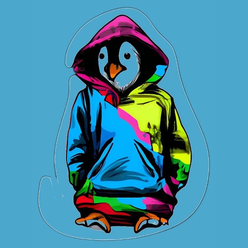 Süßer Pinguin mit Bunten Pullover