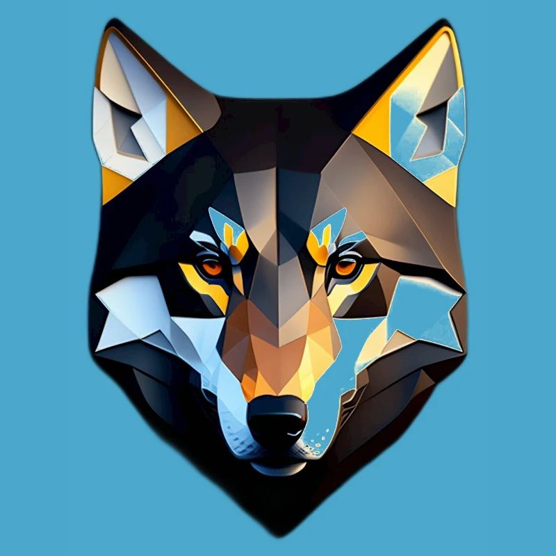 Conception de visage à faible Poly Wolf