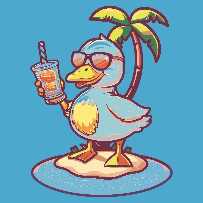 Gans Sommer Strand Comic