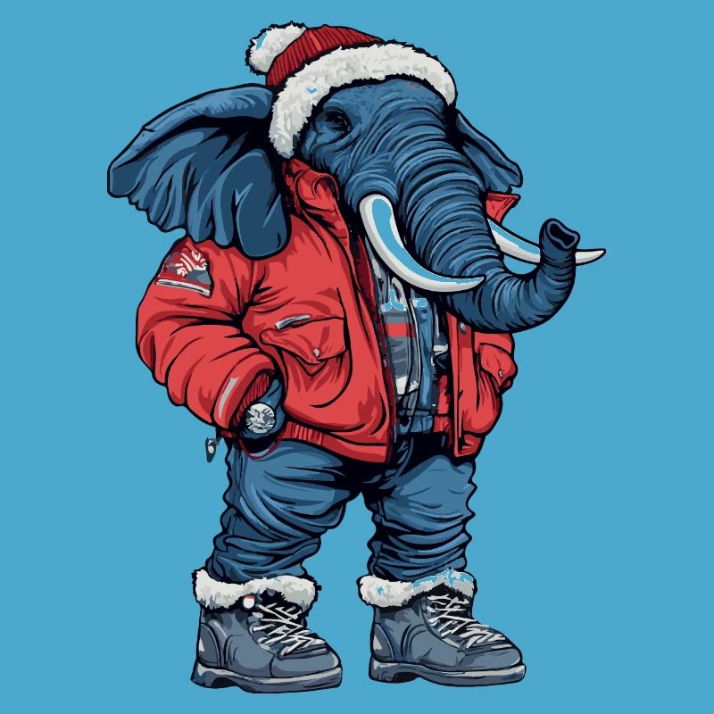 Éléphant Mode Hiver