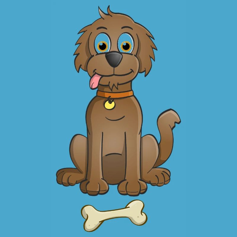 Image joyeuse d’un chien brun avec de l’os