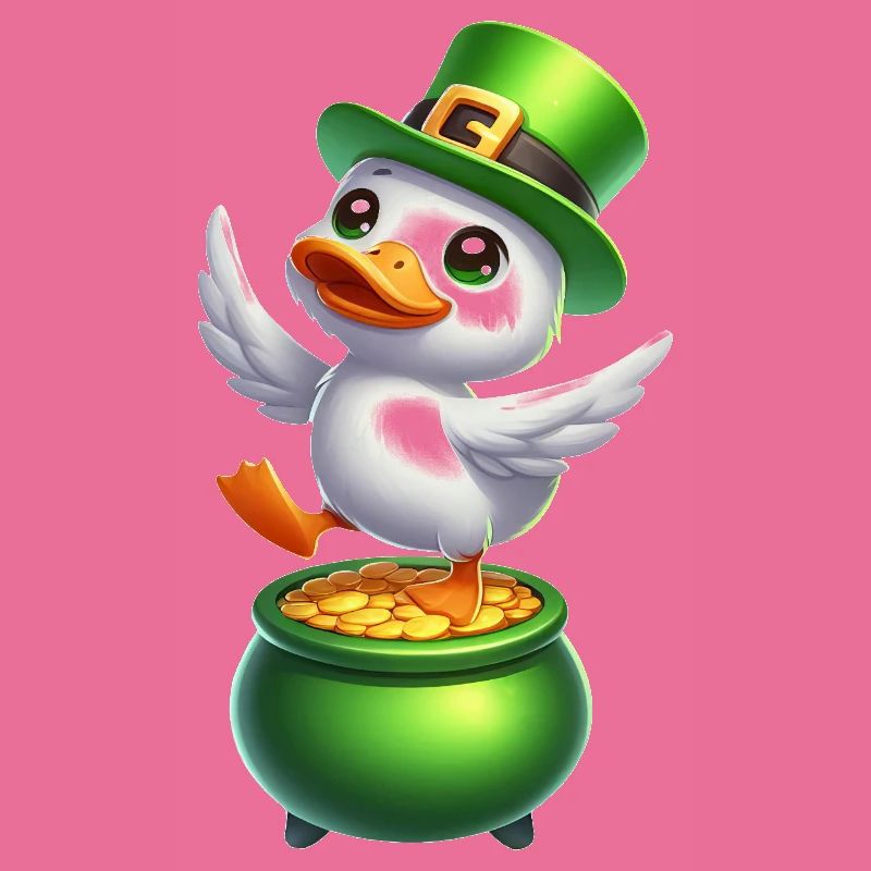 Doux Canard De La Saint-Patrick Chapeau Haut de Forme Trèfle