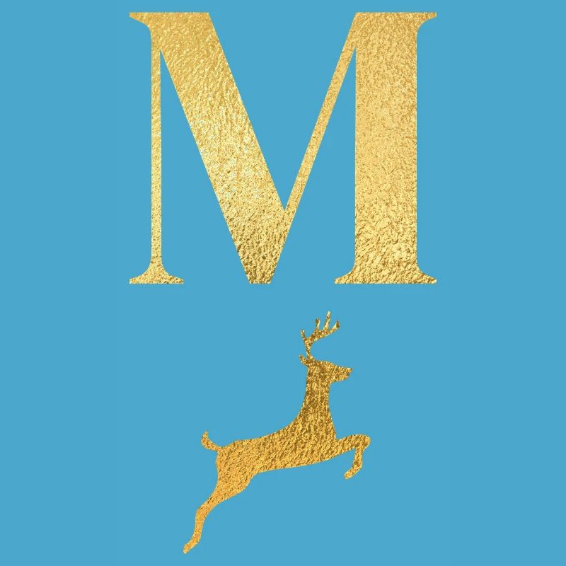 Buchstabe m goldener Hirsch - Geschenkidee
