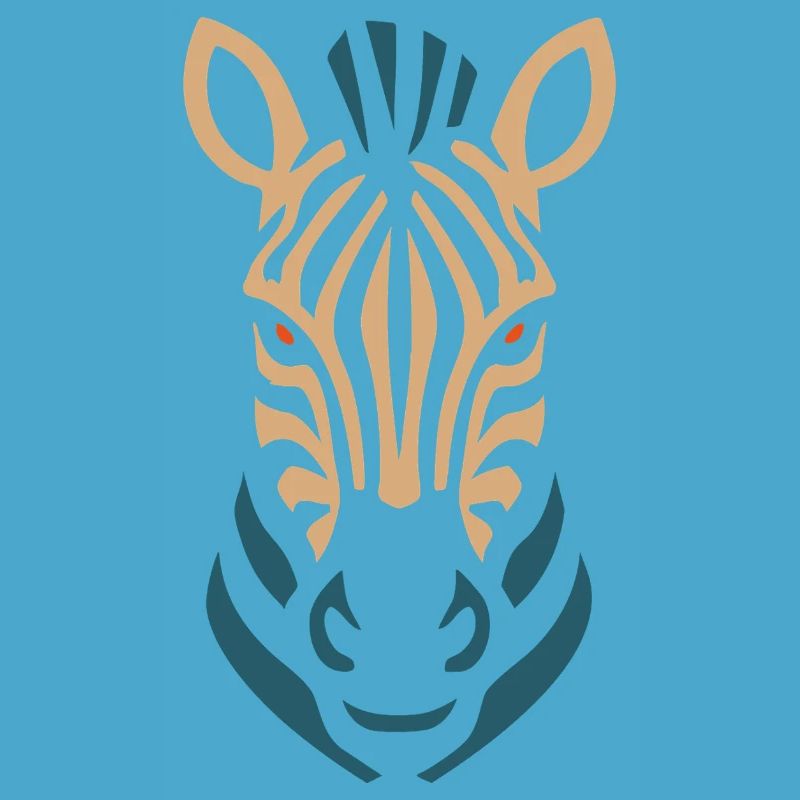 Zebra Head Neon Lines