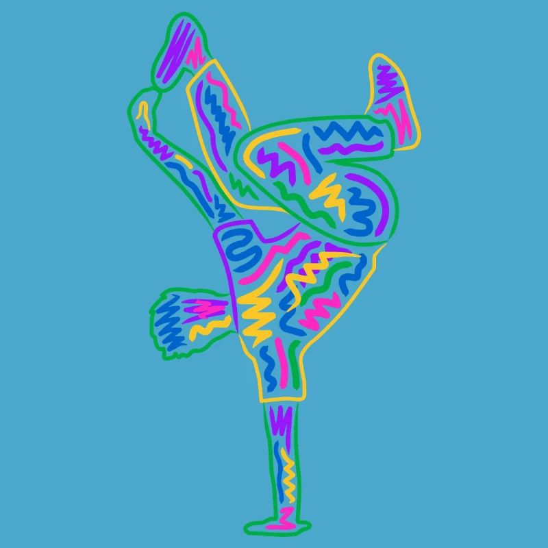 Breakdancing Breakdancer Colorful Boys Breakdance
