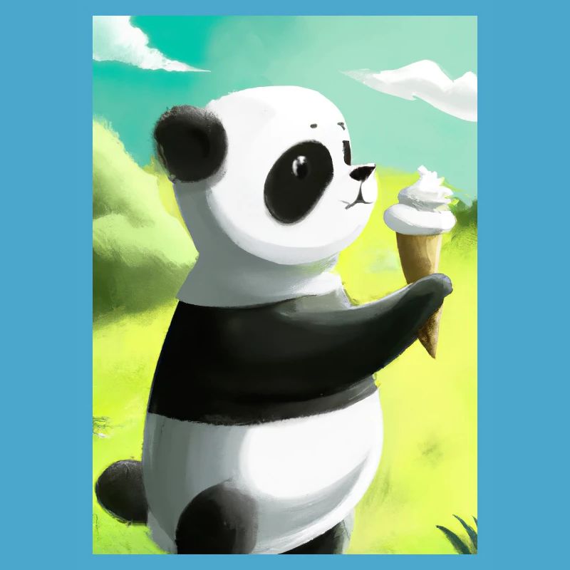 Panda mit Eiscreme