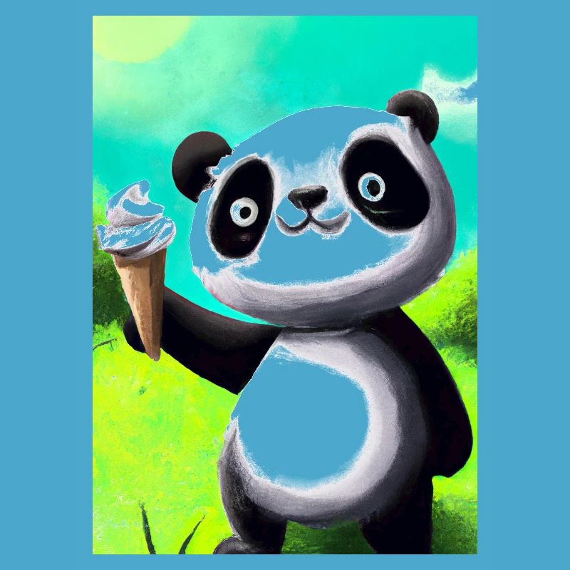 Panda mit Eiscreme
