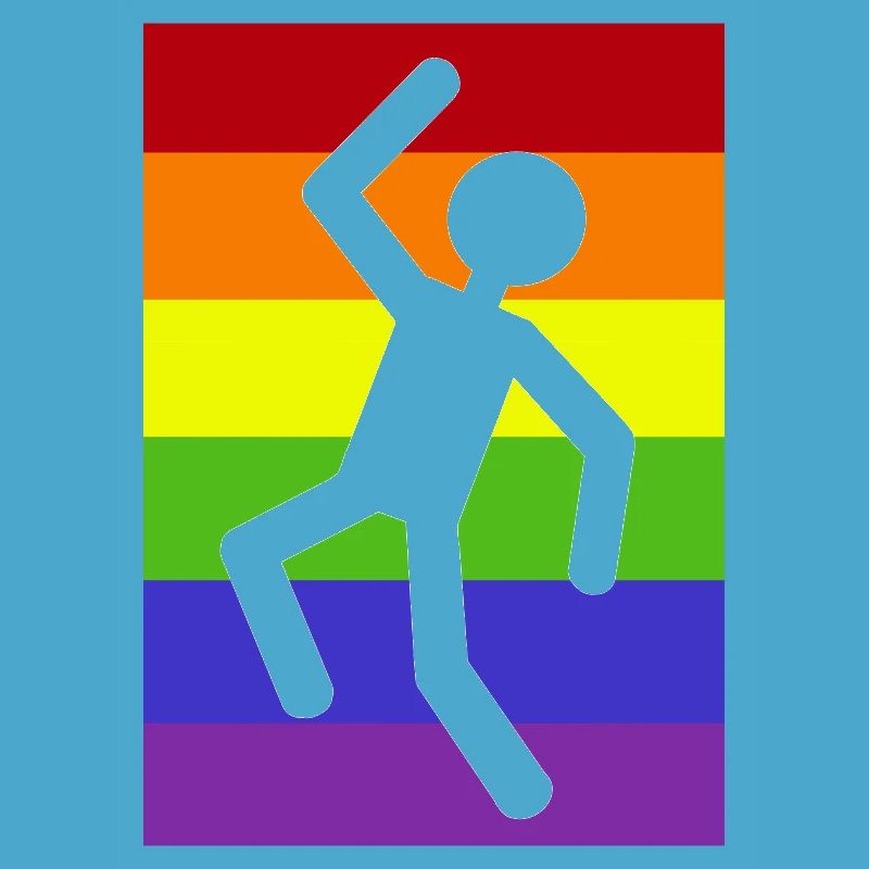 Mann auf Regenbogenhintergrund