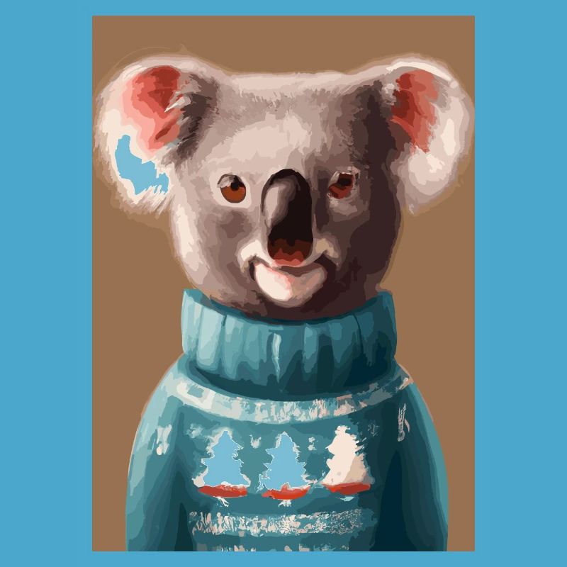 Koala im Weihnachtspullover