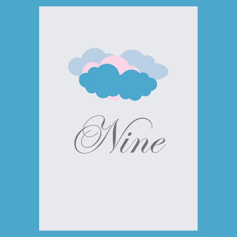 Cloud Nine Grey and Pink with Fluffy Clouds