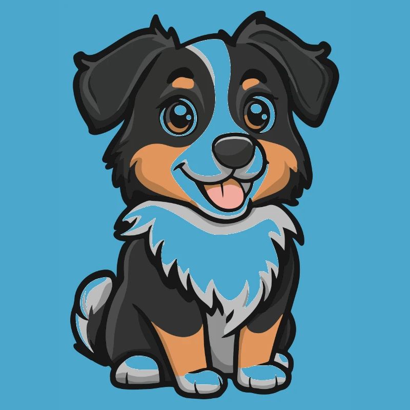 Australian Shepherd Hund Comic Niedlich