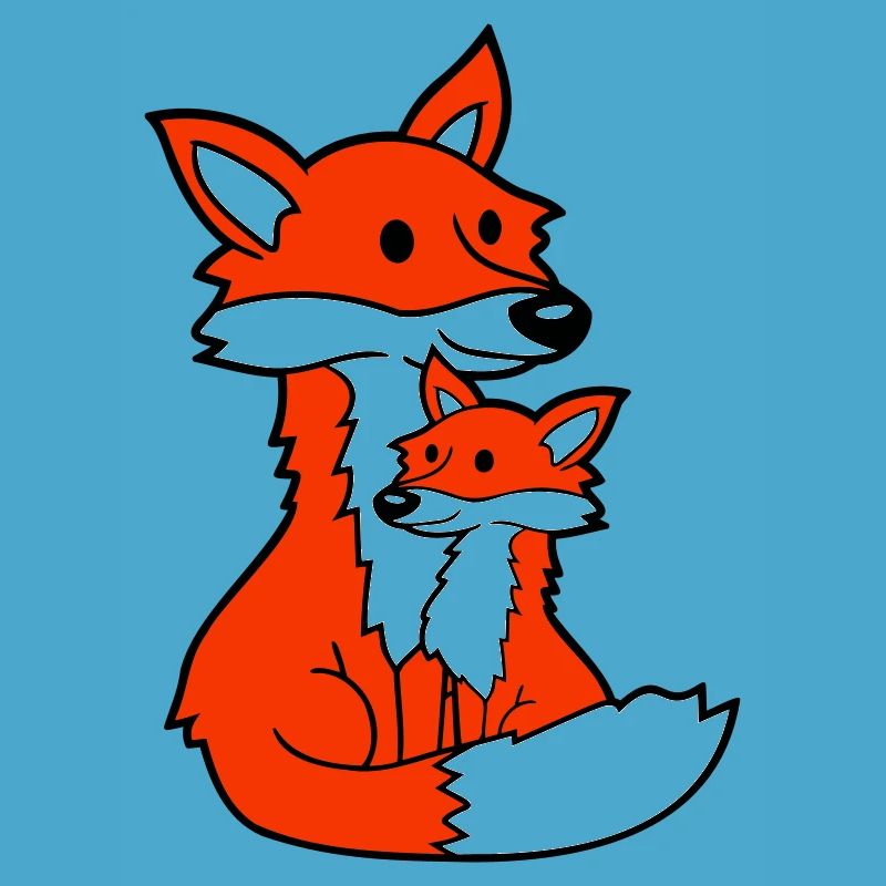 2 Füchse Mutter Rotfuchs Kleines Kind Vater Mama