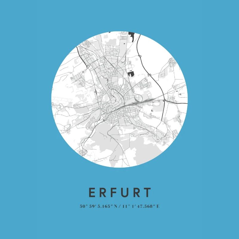 Erfurt Thuringia map city map city map map