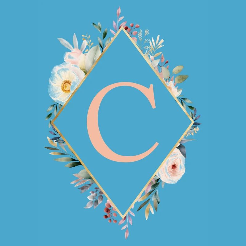 C Monogramm , Floral, Boho