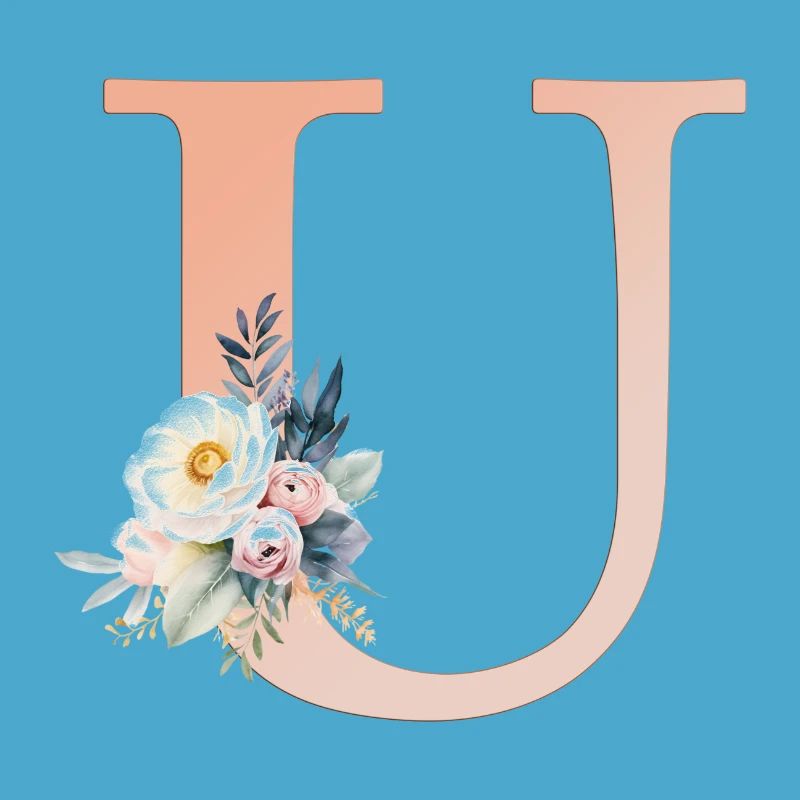 U monogramme, Floral, Boho