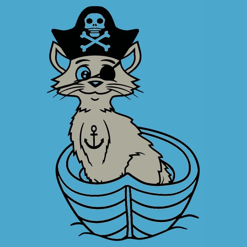 Pirate Cat Buccaneer Eye Patch Hat Bateau à rames
