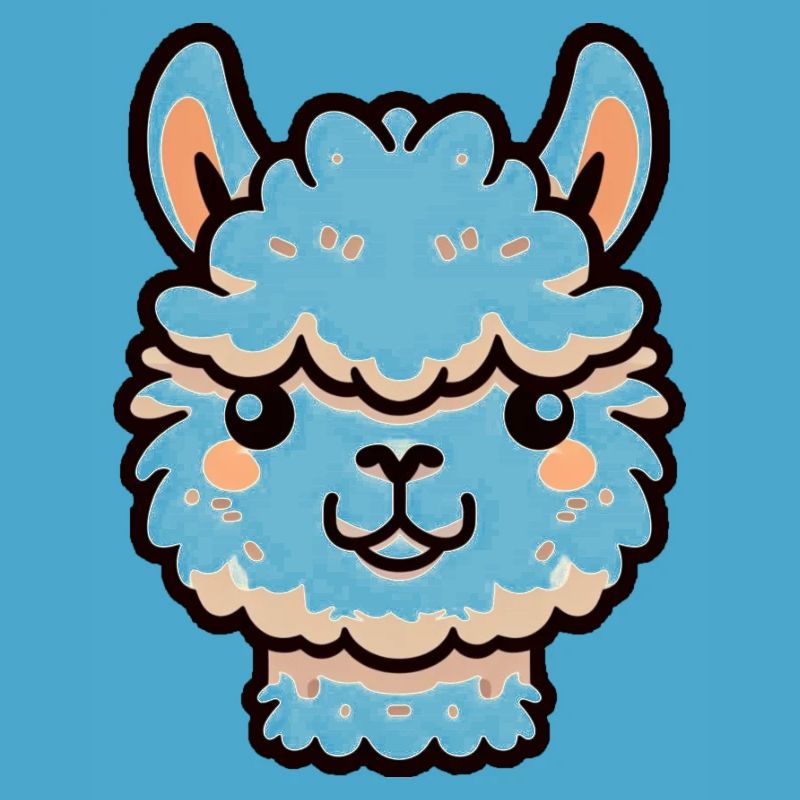 Alpaca Llama Head Comic Cartoon