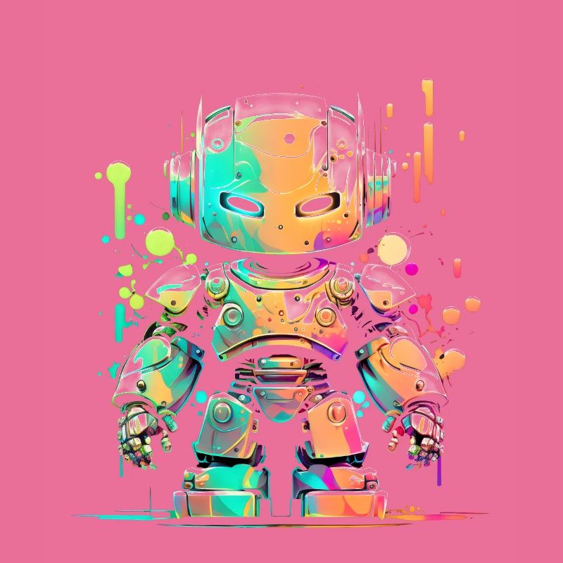 Retro Robot Cute Robotic Engineer Technology
