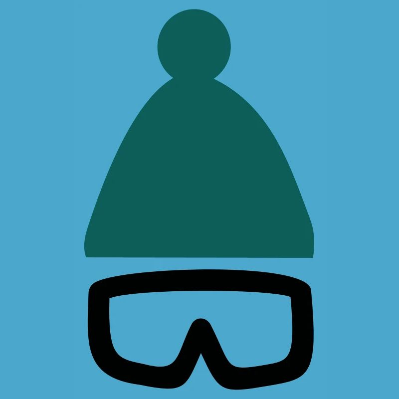 Mütze mit Ski- oder Snowboardbrille