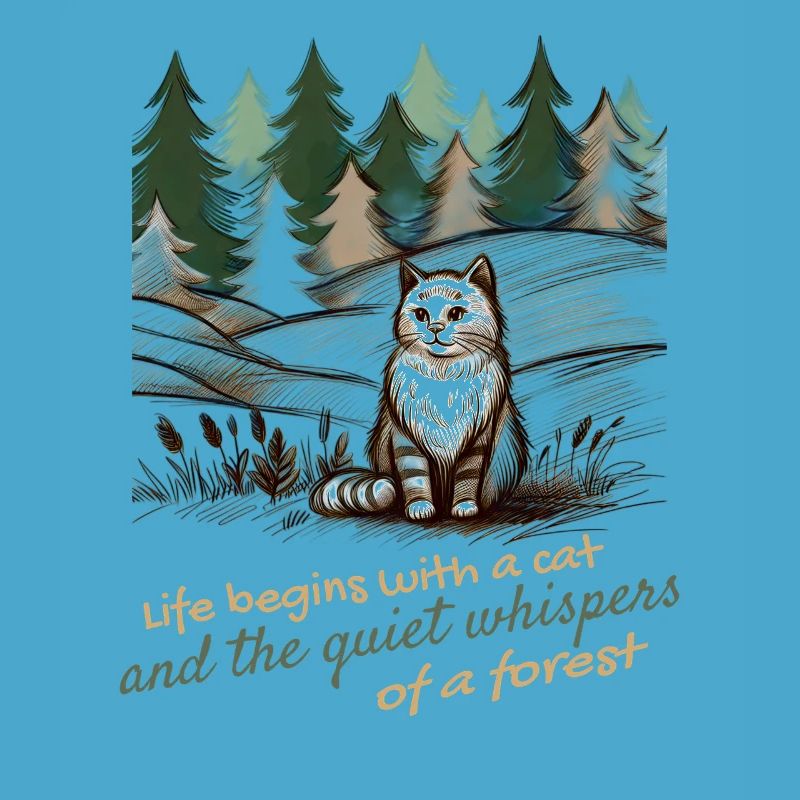Conception de chat et de forêt - Nature paisible