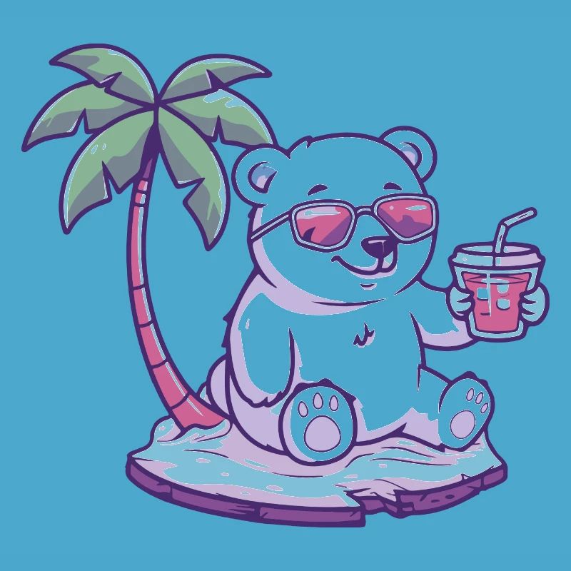 Polar Bear Summer Beach Comic