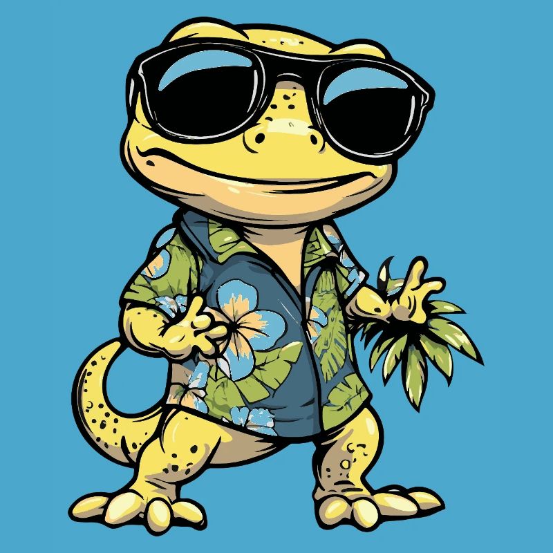 Echse Comic Cool Sommer