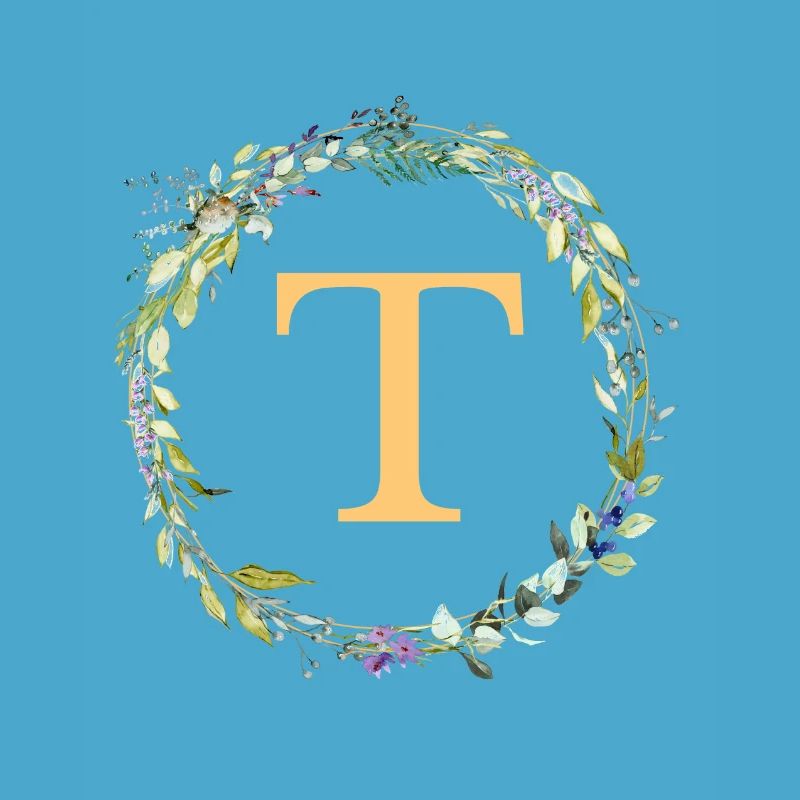 T Monogram Eucalyptus Wreath