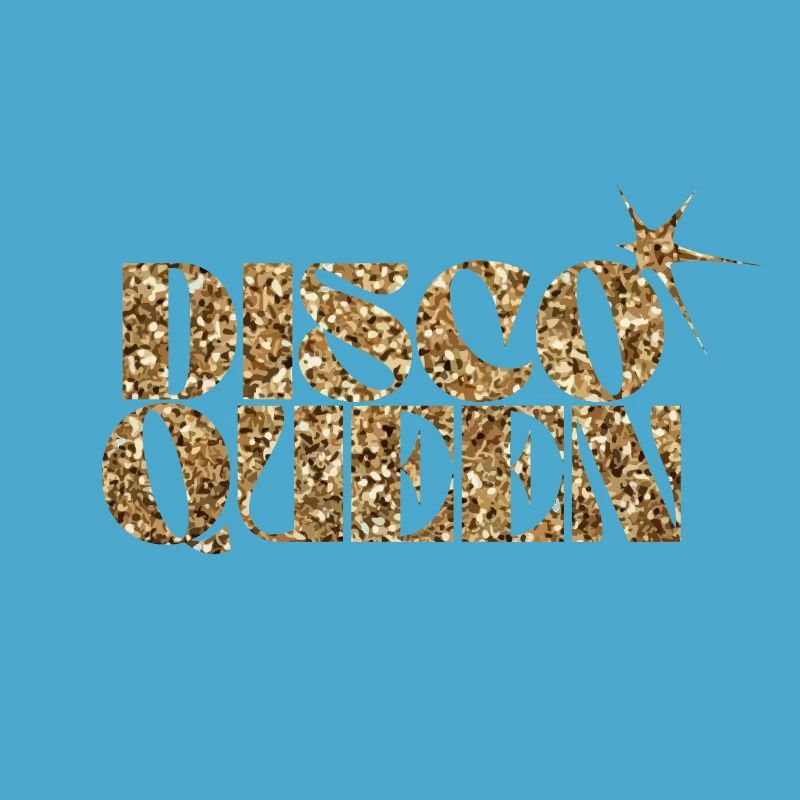 Disco Queen Glitzer Text Design