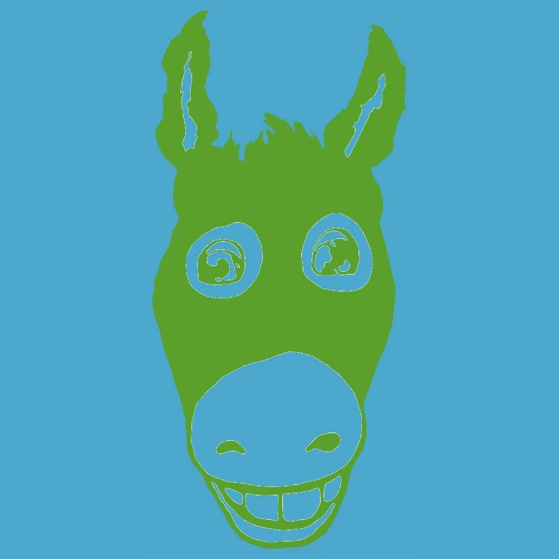 Vert âne souriant